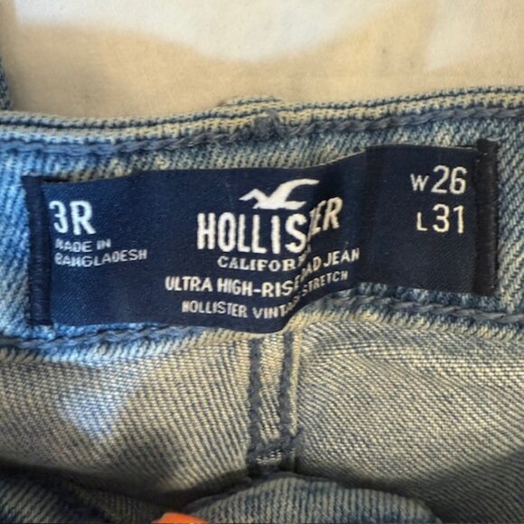 Hollister Patchwork Jeans Women's Size 3 Denim Ultra High-Rise Mom Stretch 26x31 - Picture 7 of 11